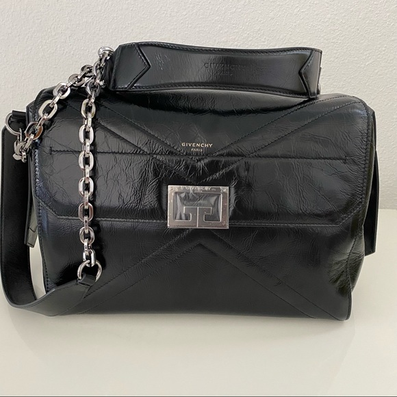 Givenchy Medium ID Crackled Leather Top Handle Chain Bag - Picture 2 of 9